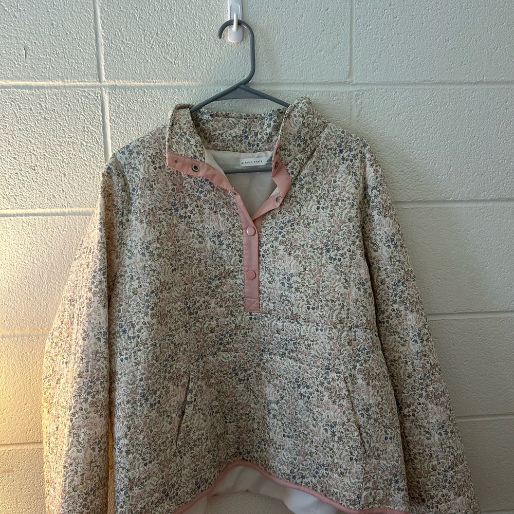 Altar'd State Floral Jacket with Pink Accents